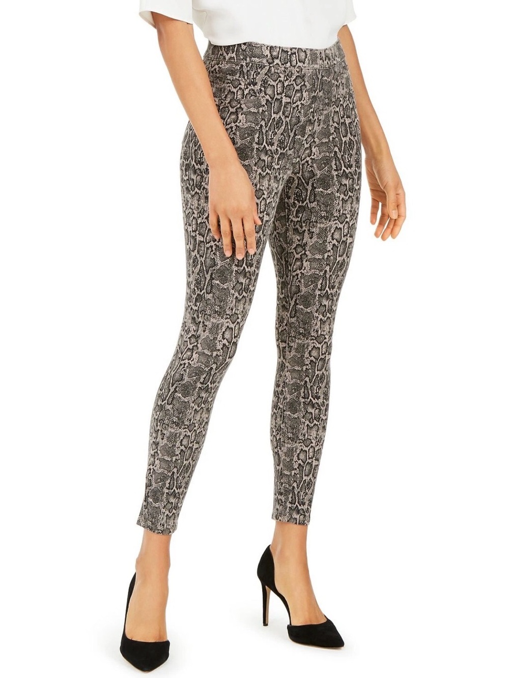 SPANX NWT Snake-Print Skinny Ankle Pants - Black & brown